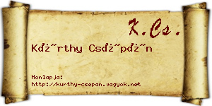 Kürthy Csépán névjegykártya